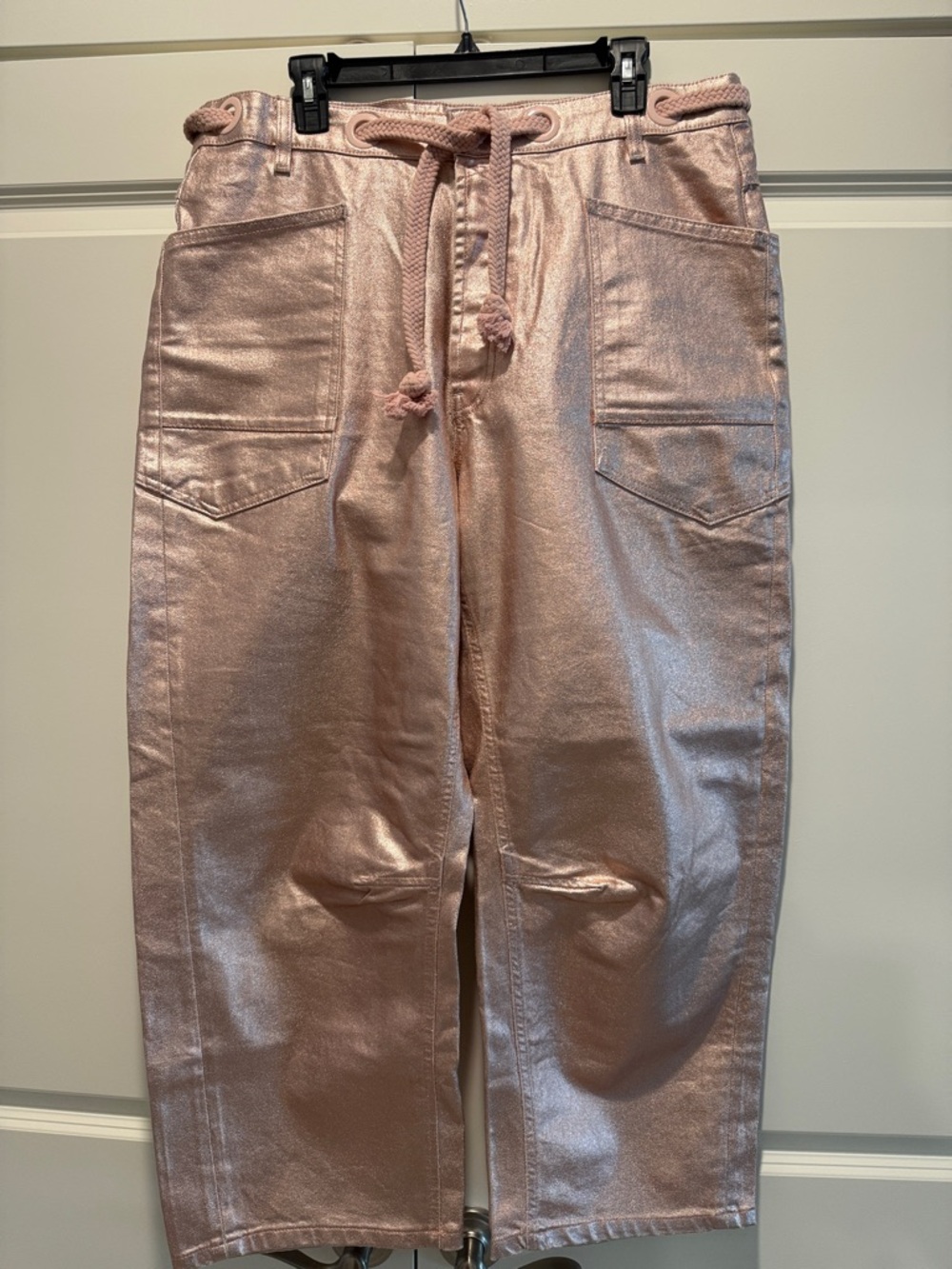 We The Free Metallic Blush Cropped Jeans